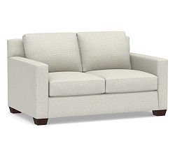 Open Box: York Square Arm Loveseat (60"), High Performance Contract Grade, 2x2 - Performance Heathered Basketweave Dove