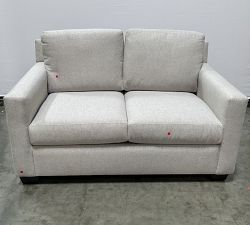 Open Box: York Square Arm Loveseat (60"), High Performance Contract Grade, 2x2 - Performance Heathered Basketweave Dove