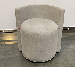 Open Box: Balboa Upholstered Accent Chair - Performance Heathered Basketweave Dove, Black