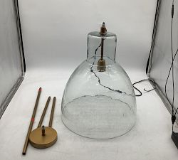 Open Box: Bridget Recycled Glass Pendant, Large (17" Diam.) - Tumbled Brass