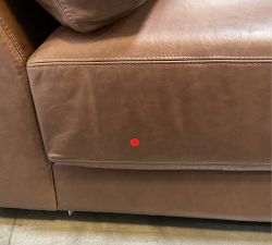 Open Box: Carmel Lounge Square Arm Leather Corner - Gravel Chocolate