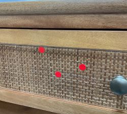 Open Box: Channing Cane Double Open Shelf Base With Drawer - Midland Amber