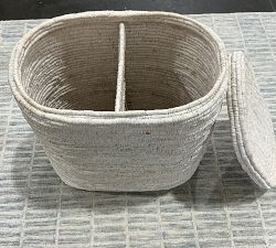 Open Box: Coil Double Hamper - Whitewash