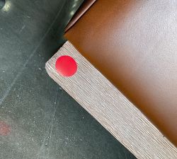 Open Box: Edgewood Leather Swivel Armchair without Nailheads - Burnished Bourbon