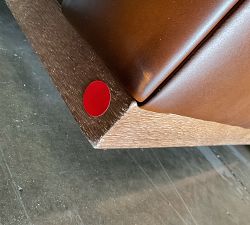 Open Box: Edgewood Leather Swivel Armchair without Nailheads - Burnished Bourbon