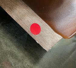 Open Box: Edgewood Leather Swivel Armchair without Nailheads - Burnished Bourbon