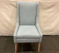 Open Box: Fulton Upholstered Dining Chair - Performance Heathered Basketweave Chambray, Seadrift