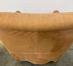 Open Box: Irving Roll Leather Swivel Glider Recliner with Nailheads - Keystone Nut