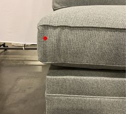 Open Box: Pearce Upholstered Armless Loveseat - Performance Heathered Basketweave Chambray, Espresso