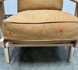 Open Box: Raylan Leather Armchair - Keystone Sandstone, Light Ash