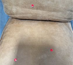 Open Box: Raylan Leather Armchair - Keystone Sandstone, Light Ash
