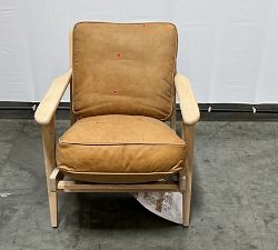 Open Box: Raylan Leather Armchair - Keystone Sandstone, Light Ash