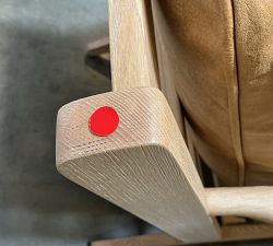 Open Box: Raylan Leather Armchair - Keystone Sandstone, Light Ash