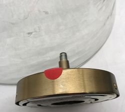 Open Box: Bridget Recycled Glass Flared Pendant, Large (18") - Tumbled Brass