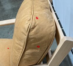 Open Box: Raylan Leather Armchair - Keystone Sandstone, Light Ash