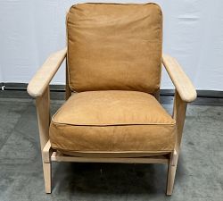 Open Box: Raylan Leather Armchair - Keystone Sandstone, Light Ash