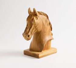 Hand Carved Wooden Horse Head