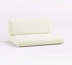 Kostas Outdoor Sectional Armless Chair Cushion Cover; High Performance Canvas, White