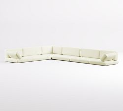 Kostas Outdoor 6Pc Cushion Cover (3 Armless/3 Crnr/LA/RA); High Performance Canvas, White