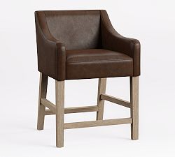 Classic Leather Slope Bar &amp; Counter Stools