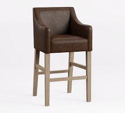 Classic Leather Slope Bar &amp; Counter Stools