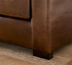 Turner Square Arm Leather 3-Piece L-Shaped Sectional (106"&ndash;111")
