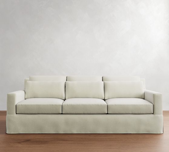 York Square Arm Deep Seat Slipcovered Sofa (60"-108") by Pottery Barn