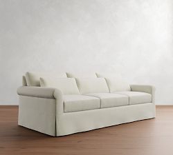York Roll Arm Deep Seat Slipcovered Sofa (62"-111")