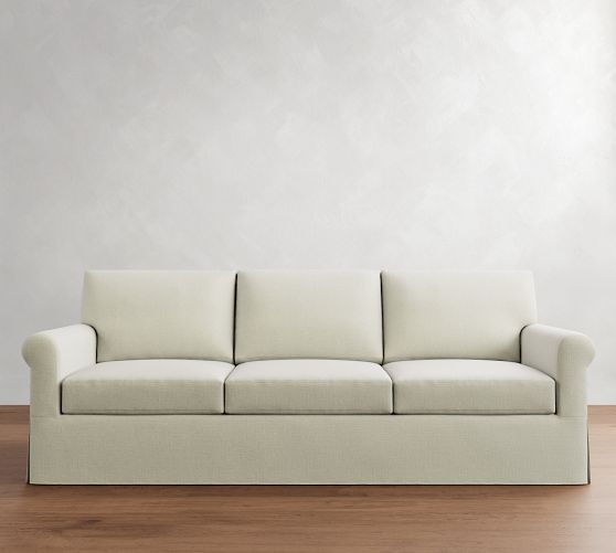 York Roll Arm Slipcovered Sofa (62"-111") by Pottery Barn