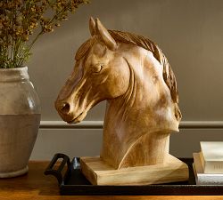Hand Carved Wooden Horse Head