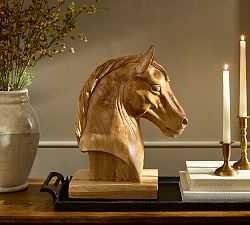 Hand Carved Wooden Horse Head