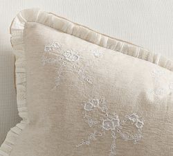 LoveShackFancy Embroidered Bows Pillow Cover