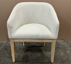 Open Box: Baldwin Upholstered Dining Chair - Perfomance Heathered Basketweave Alabaster, Fog