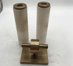 Open Box: Frances Alabaster Double Tube Sconce (22") - Tumbled Brass