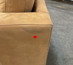 Open Box: Jake Leather Right Loveseat - Nubuck Camel