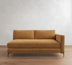 Open Box: Jake Leather Right Loveseat - Nubuck Camel