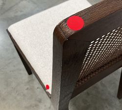 Open Box: Monty Cane Dining Chair - Performance Boucle Oatmeal, Vintage Amber