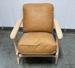 Open Box: Raylan Leather Armchair - Keystone Sandstone, Light Ash