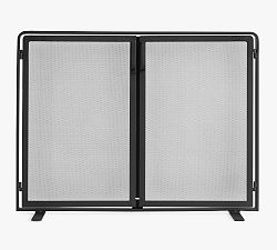 Open Box: Vail Mesh Fireplace Double Door Screen - Black