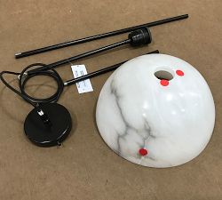 Open Box: Windham Alabaster Dome Pendant (12") - Tumbled Brass