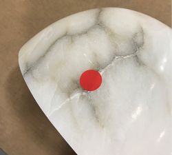 Open Box: Windham Alabaster Dome Pendant (12") - Tumbled Brass