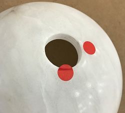 Open Box: Windham Alabaster Dome Pendant (12") - Tumbled Brass