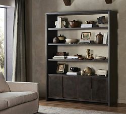 Eric Open Bookcase with Cabinets (68.5")