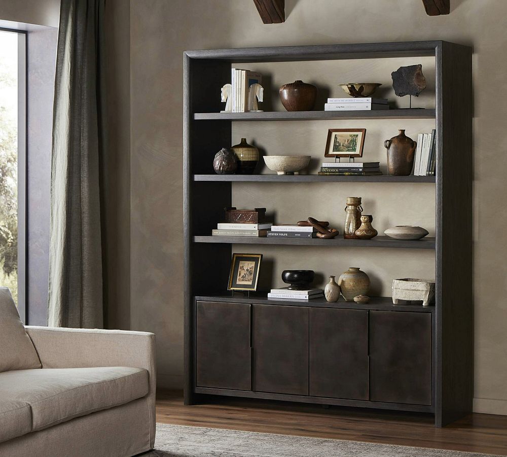 Eric Open Bookcase with Cabinets (68.5") by Pottery Barn