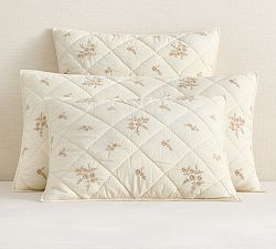 LoveShackFancy Floral Embroidered Quilted Sham