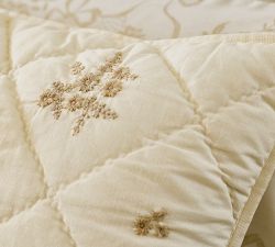 LoveShackFancy Floral Embroidered Quilted Sham