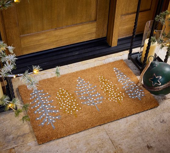 Metallic Trees Light Up Doormat