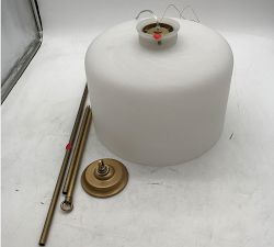 Open Box: Anderson Dome Pendant, Large (15"Diam.) - Vintage Brass, Opaline