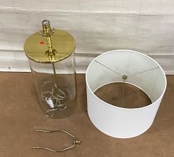 Open Box: Aria Glass Table Lamp (31") - Brass, White