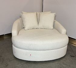 Open Box: Balboa Media Lounger - Performance Boucle Oatmeal, Espresso Legs